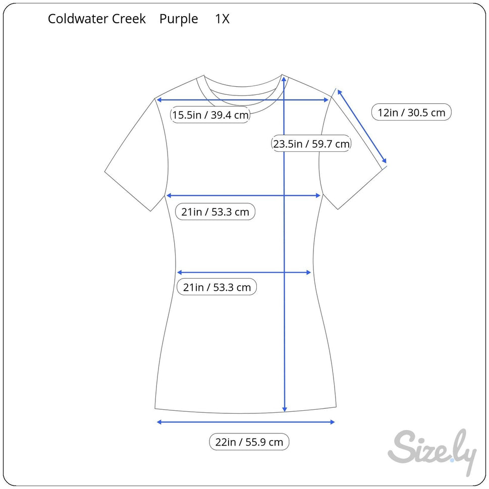 Coldwater Creek Womens Purple Mock Neck Stretch Short Sleeve Sweater Blouse  1X