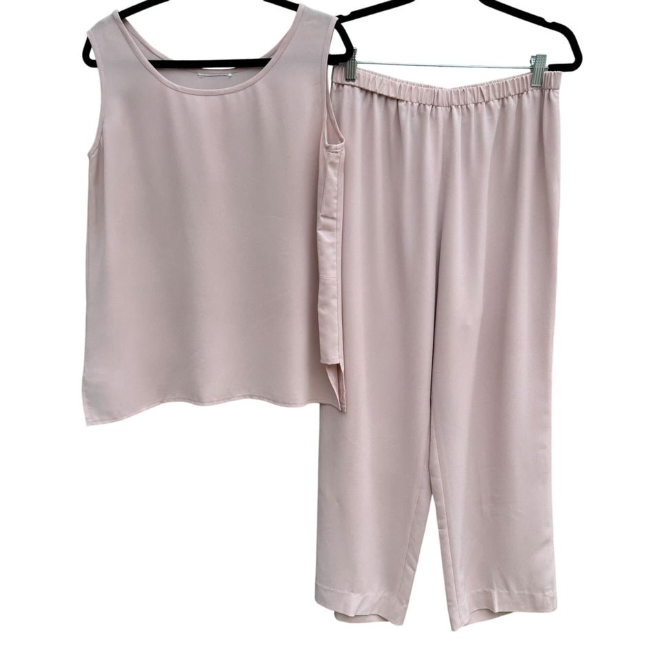 Da Rue For Draper & Damons Sleeveless Blush Pink Side Vent Top & Pants Set 14