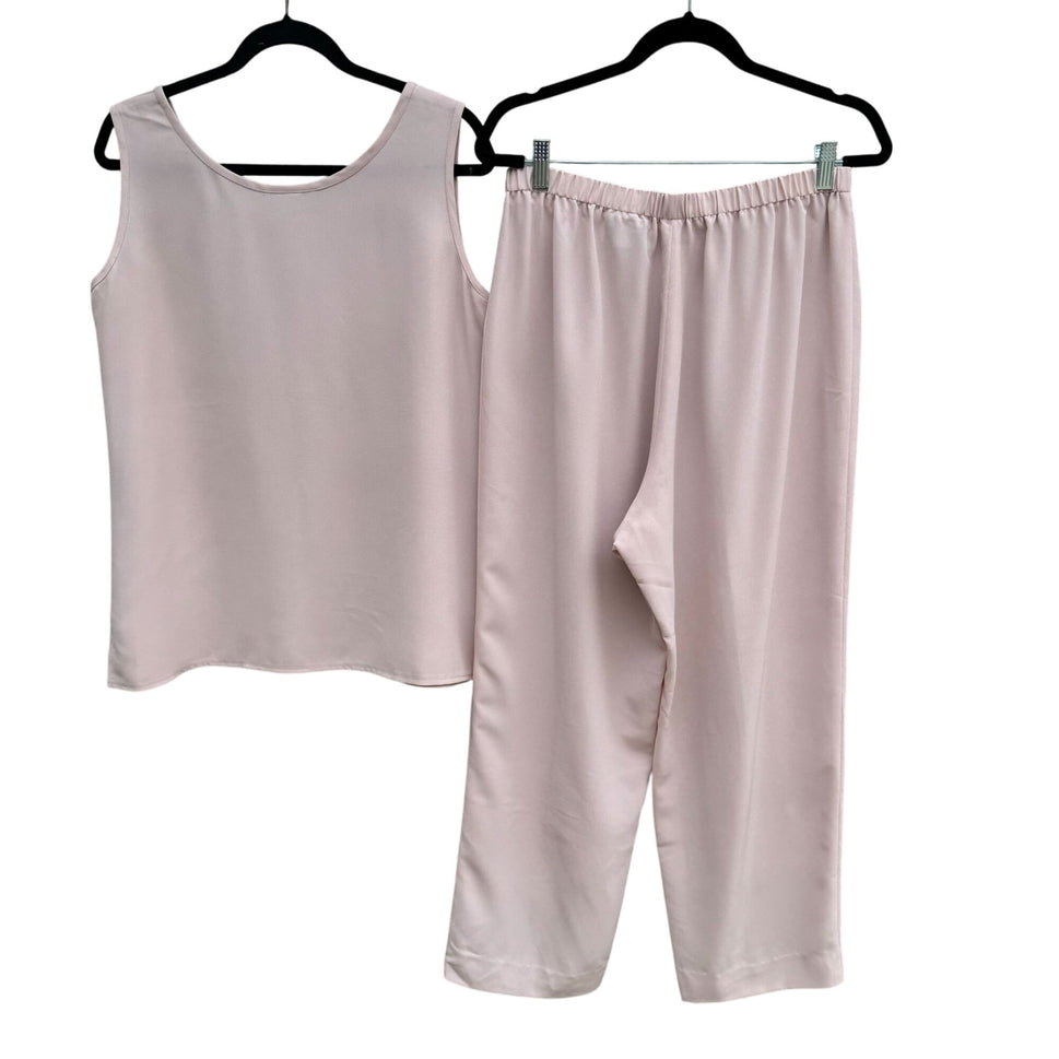 Da Rue For Draper & Damons Sleeveless Blush Pink Side Vent Top & Pants Set 14