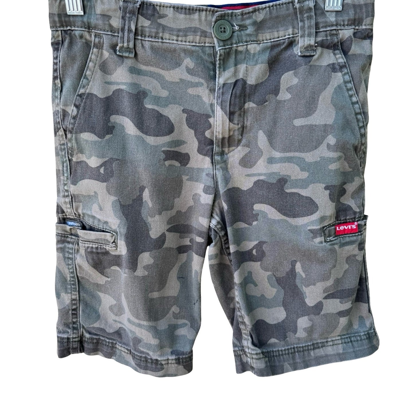Levis Camo Utility Cargo Shorts Regular Green Camouflage Skate Outdoor Boys 10