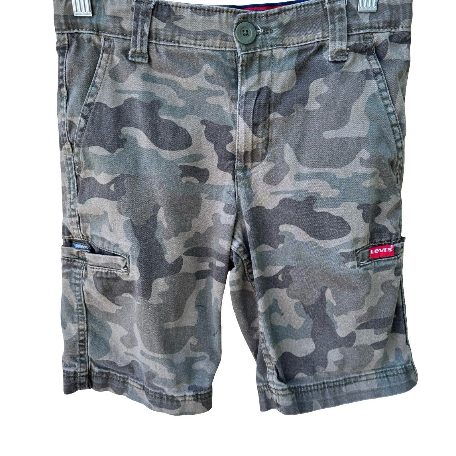 Levis Camo Utility Cargo Shorts Regular Green Camouflage Skate Outdoor Boys 10