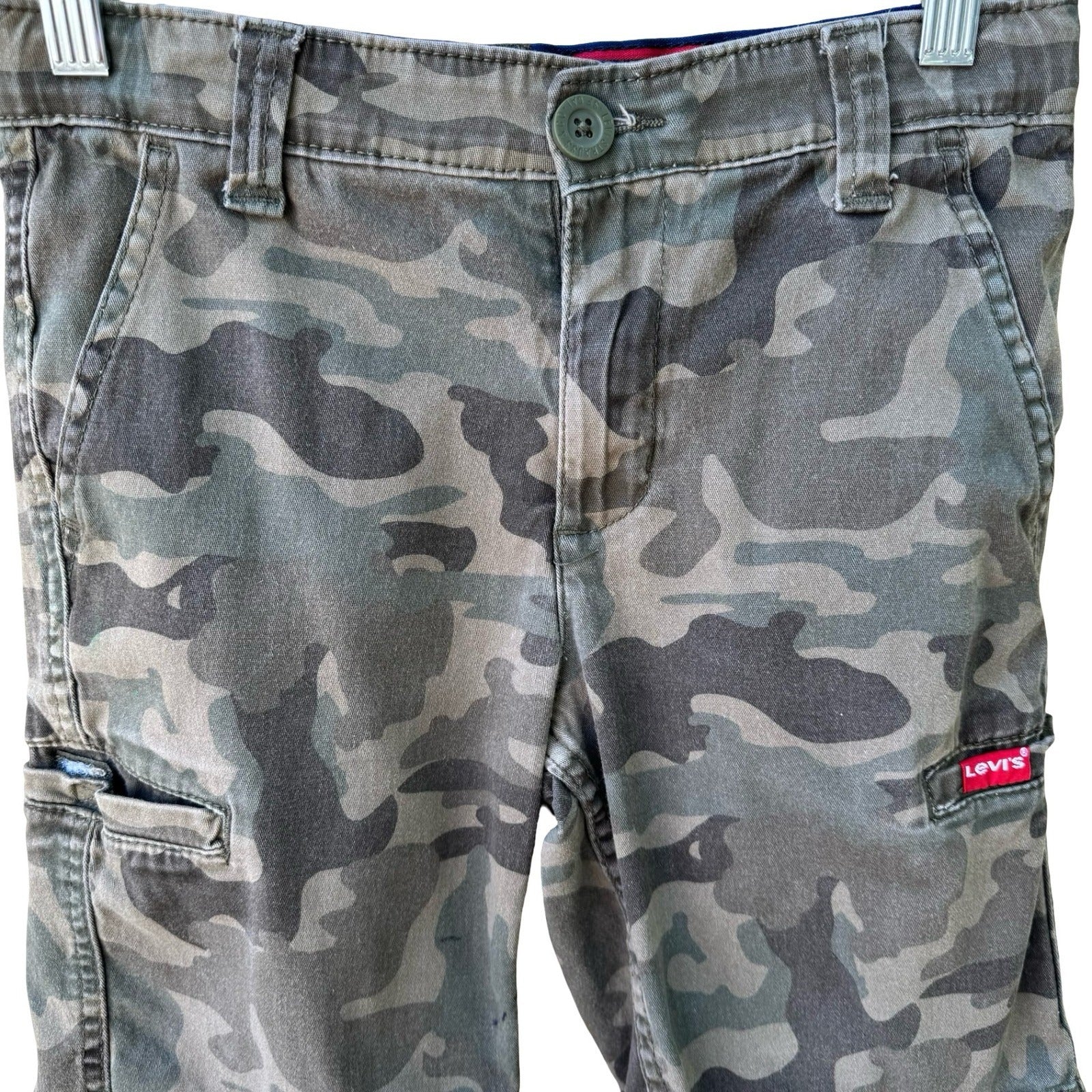 Levis Camo Utility Cargo Shorts Regular Green Camouflage Skate Outdoor Boys 10