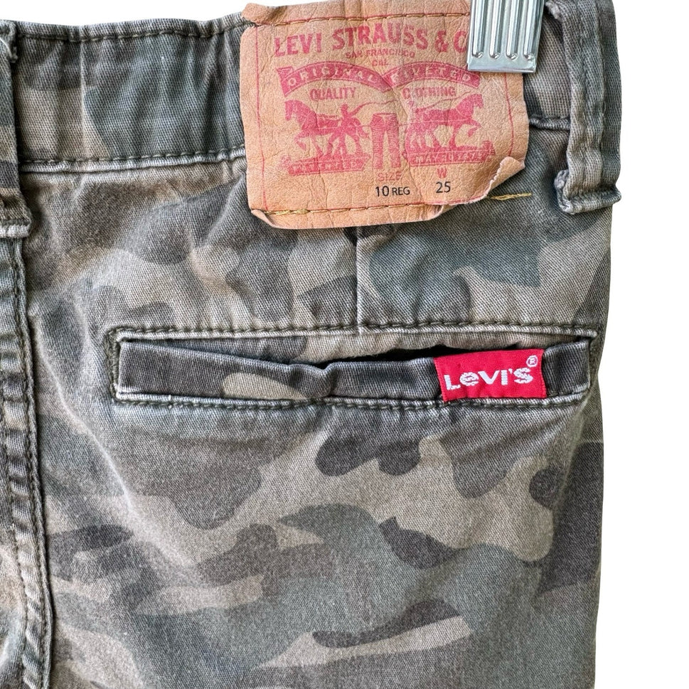 Levis Camo Utility Cargo Shorts Regular Green Camouflage Skate Outdoor Boys 10