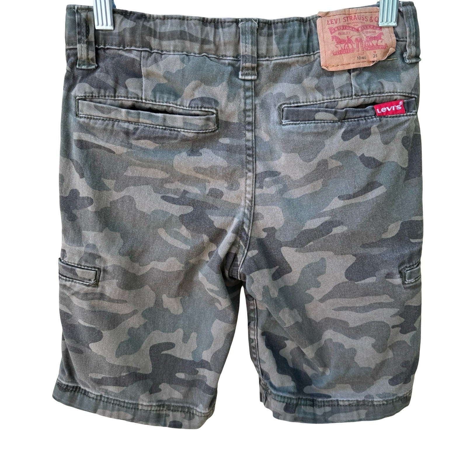 Levis Camo Utility Cargo Shorts Regular Green Camouflage Skate Outdoor Boys 10