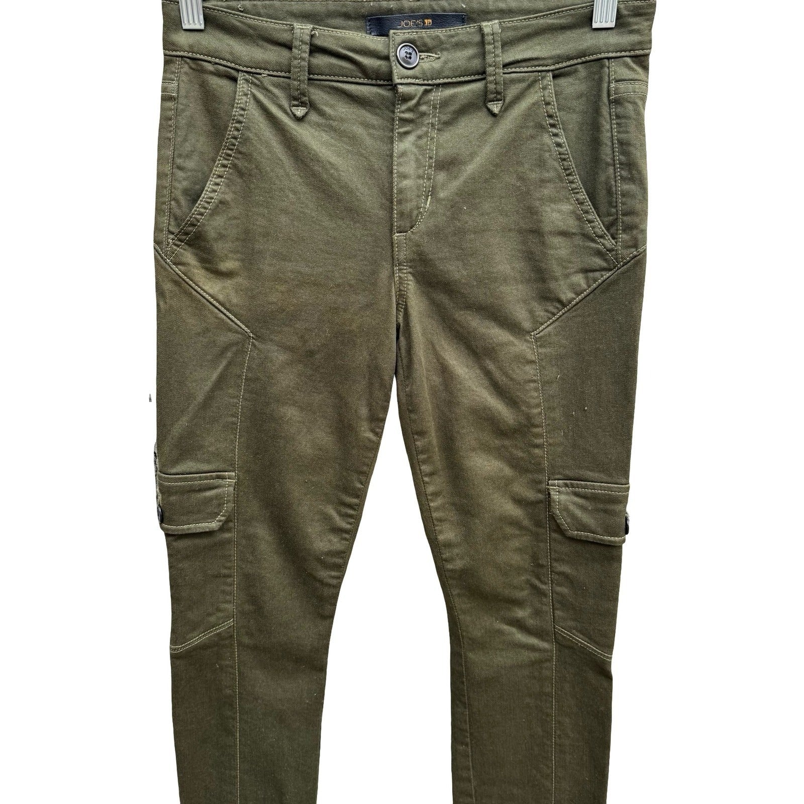 Joes Jeans Utility Military Cargo Gorpcore Moto Pants Olive Drab Womens 26 USA