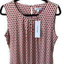 Switch Calvin Klein Professional Mod Career Geometric Pleated Sleeveless Blouse L NEW 3 image