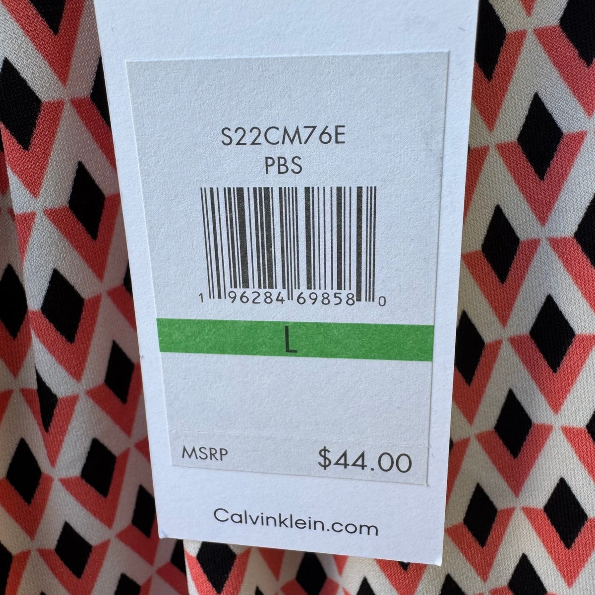 Calvin Klein Professional Mod Career Geometric Pleated Sleeveless Blouse L NEW