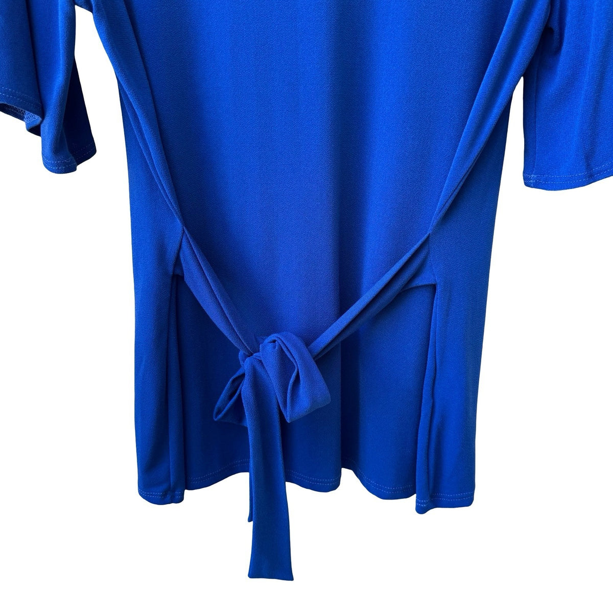 Green Envelope Minimalist Career Tie Flutter Sleeve Blouse Royal Blue L NEW