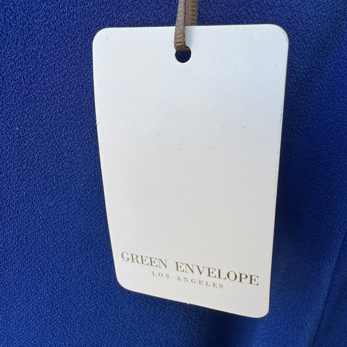 Green Envelope Minimalist Career Tie Flutter Sleeve Blouse Royal Blue L NEW