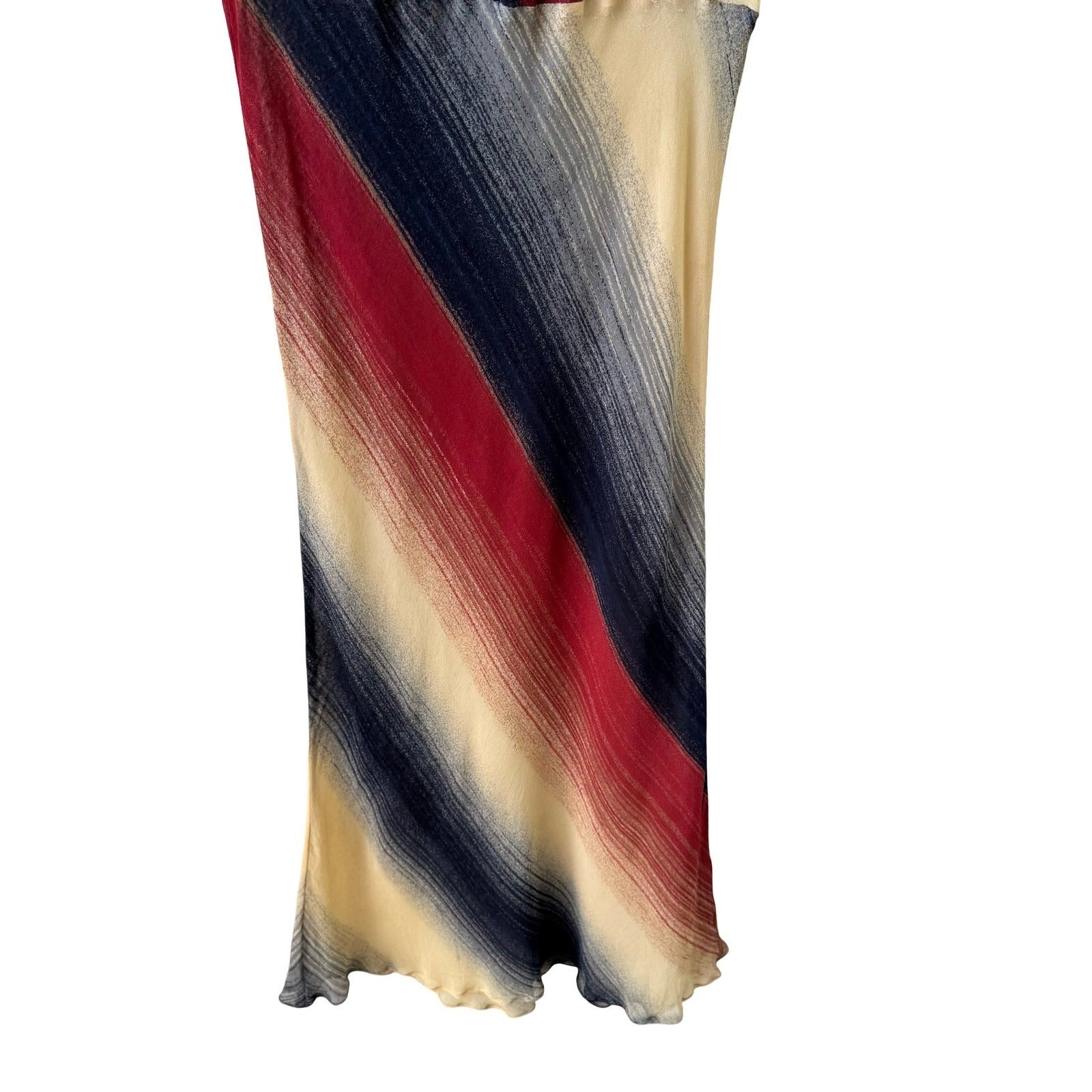 BCBG Max Azria Y2K Silk Sheer Ethereal Whimsigoth Mesh Drop Waist Maxi Dress