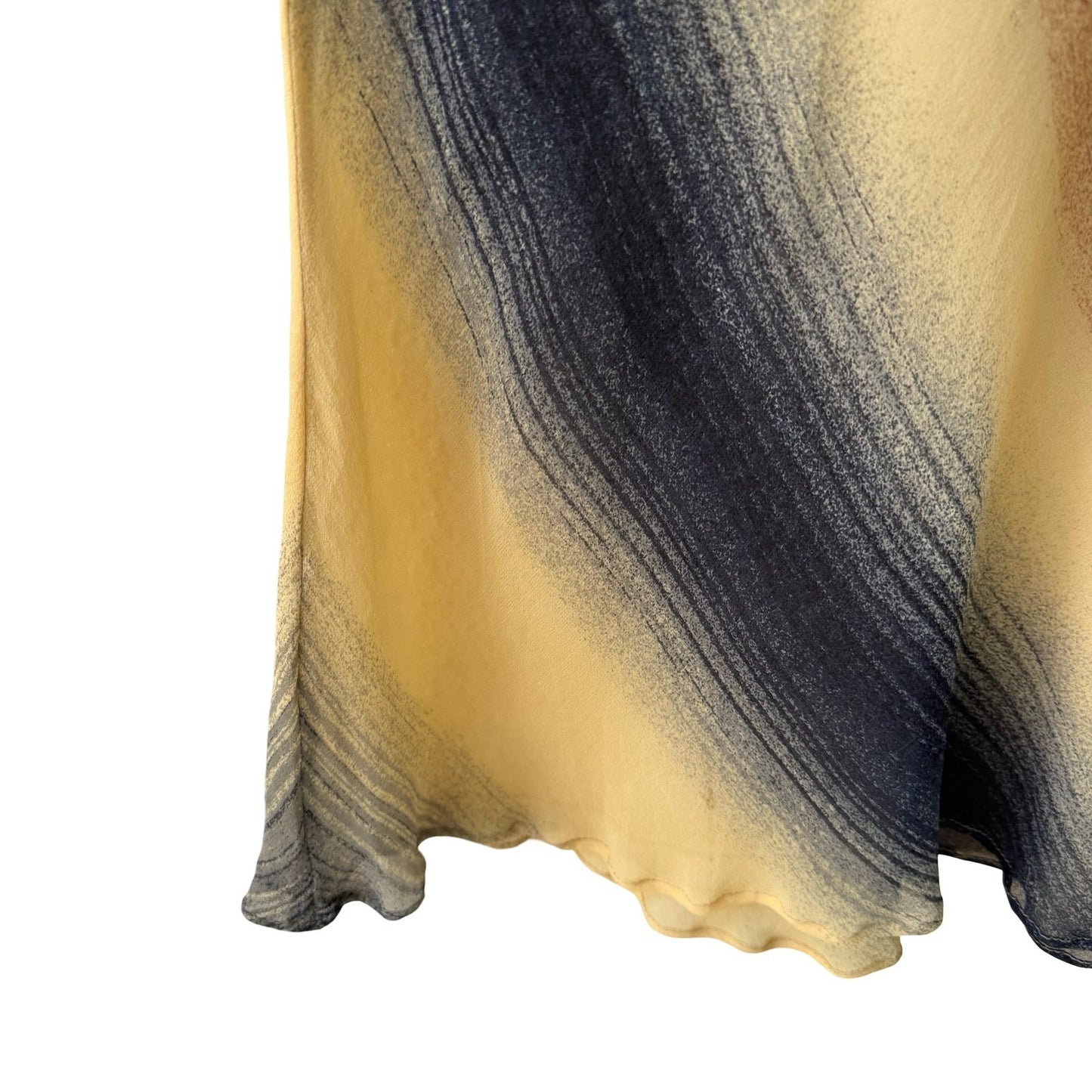 BCBG Max Azria Y2K Silk Sheer Ethereal Whimsigoth Mesh Drop Waist Maxi Dress
