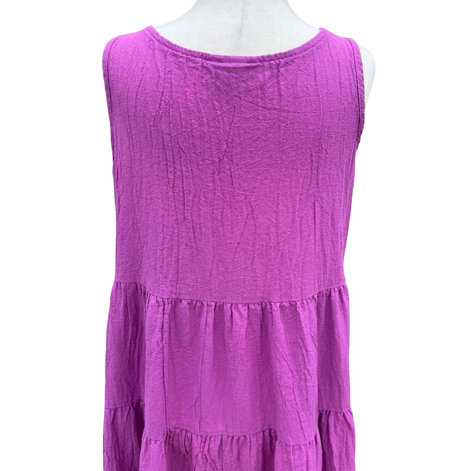 Tumbleweeds Vintage Purple Cotton Tiered Maxi Dress Sleeveless M Lagenlook Artsy