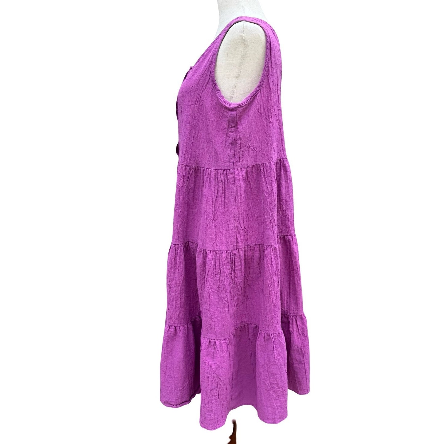 Tumbleweeds Vintage Purple Cotton Tiered Maxi Dress Sleeveless M Lagenlook Artsy