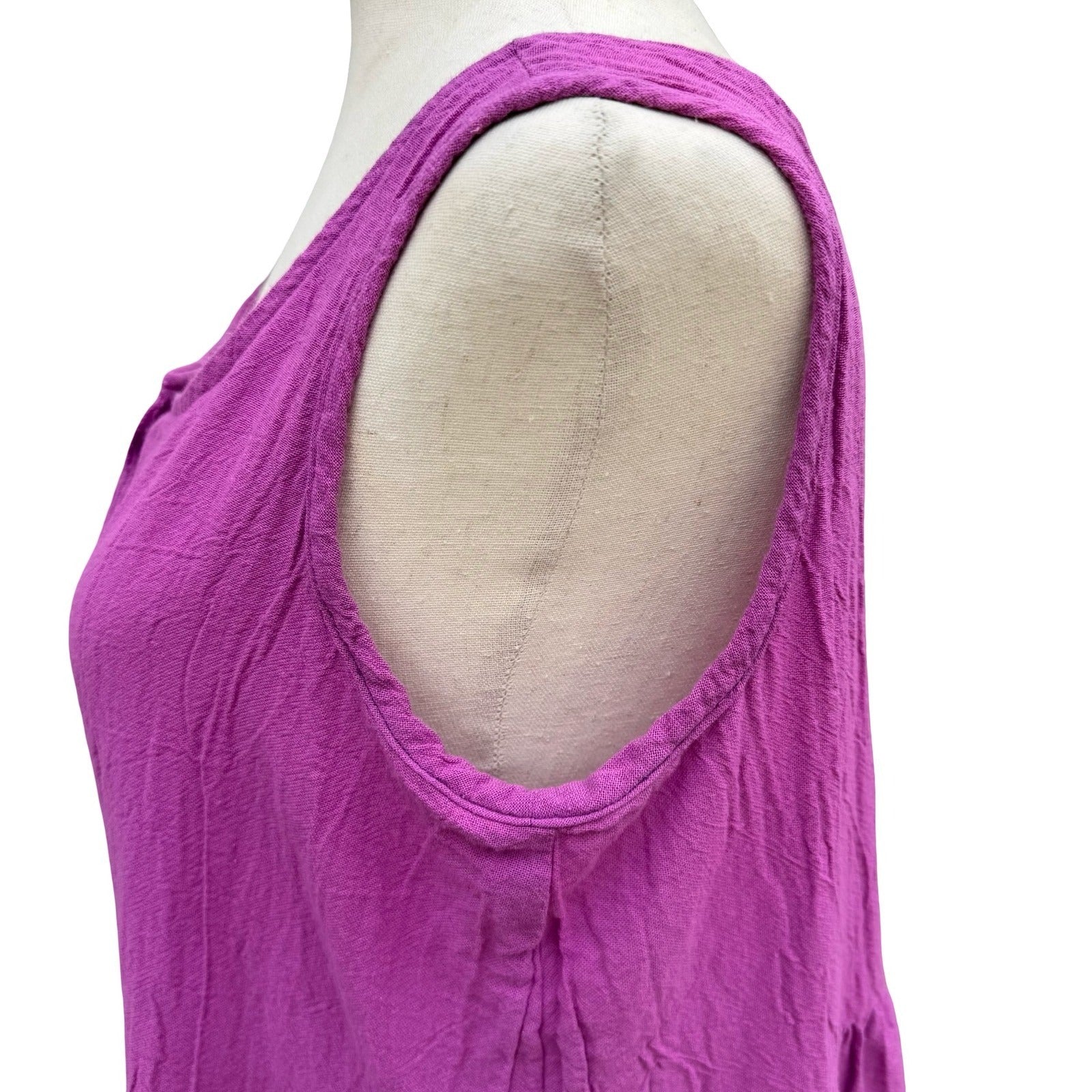 Tumbleweeds Vintage Purple Cotton Tiered Maxi Dress Sleeveless M Lagenlook Artsy