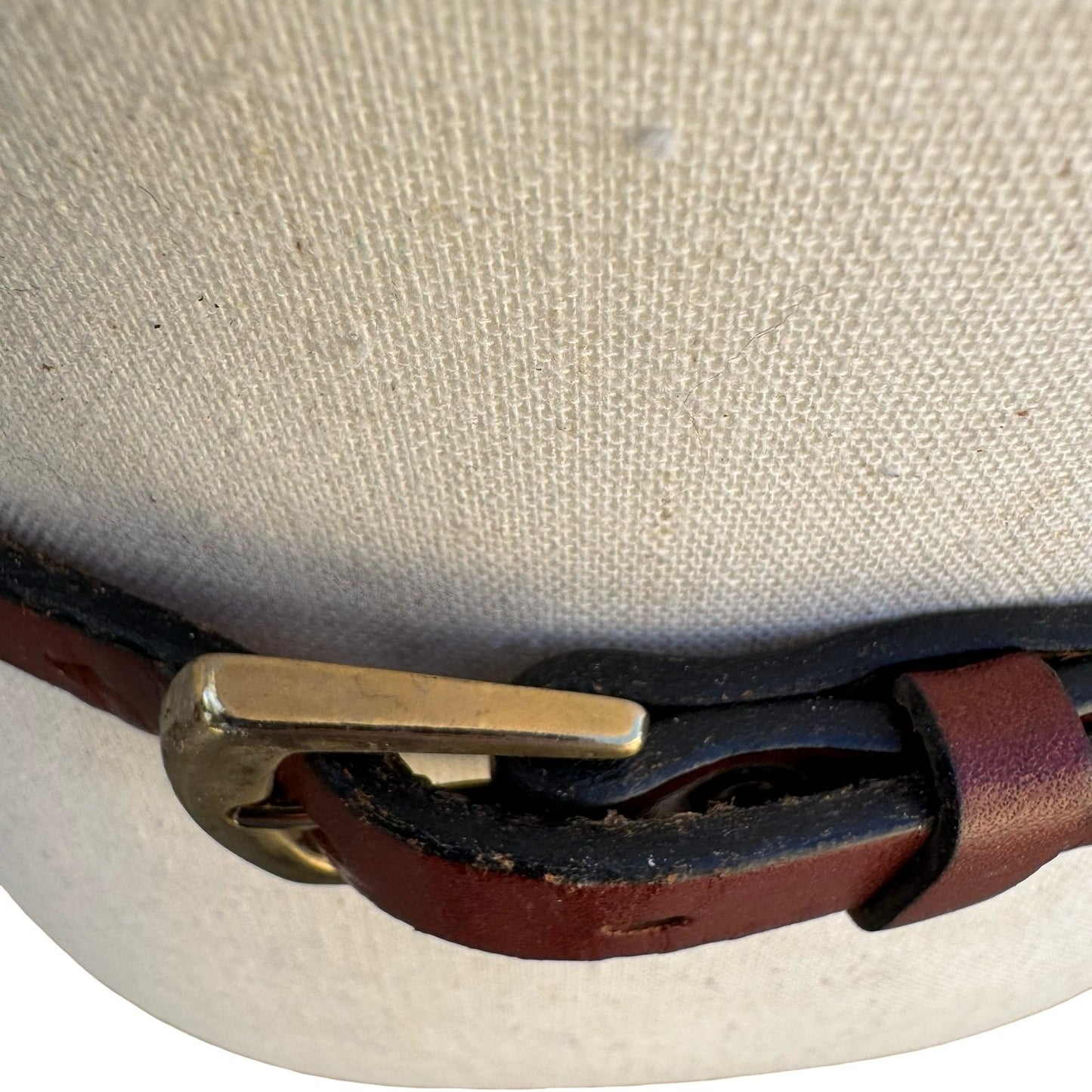 Lyntone Vintage Brown Top Grain Cowhide Leather Skinny Belt Brass Buckle Size 32