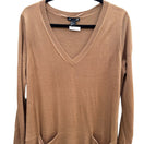 Switch HM Minimalist Layering Longline Tunic Sweater Wool Blend Pockets Camel Womens L 3 image