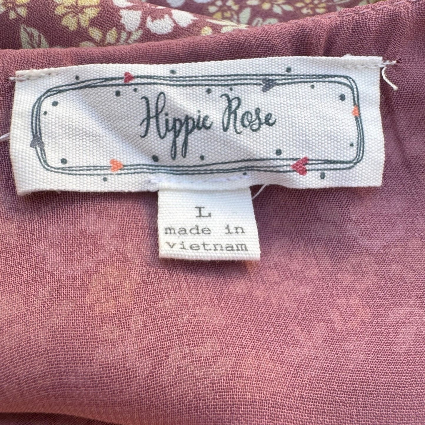 Hippie Rose Boho Floral Dainty Cami Top Feminine Romantic Cottagecore Womens L