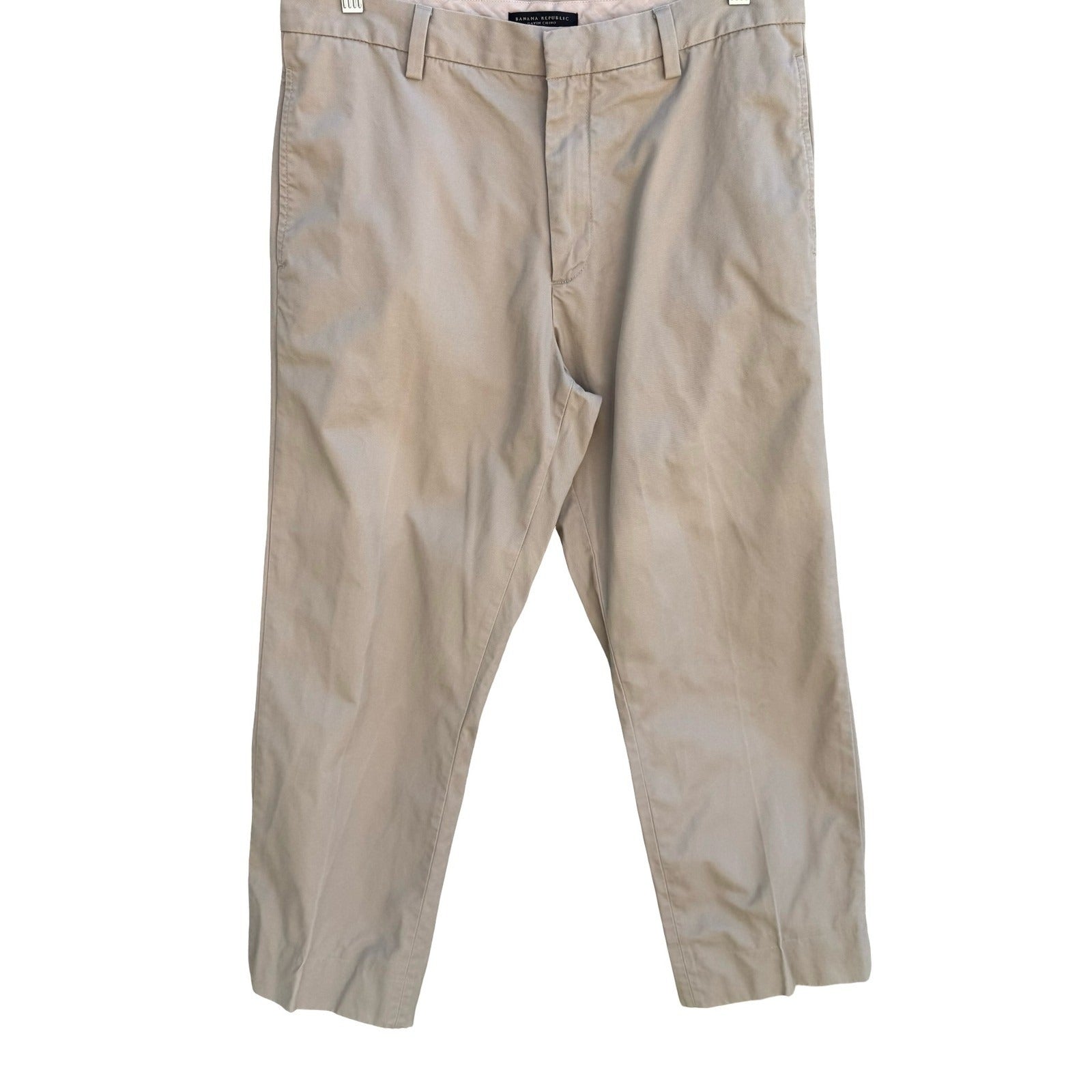 Banana Republic Gavin Chino Pants Mens 33 Khaki Straight Leg Minimalist Workwear