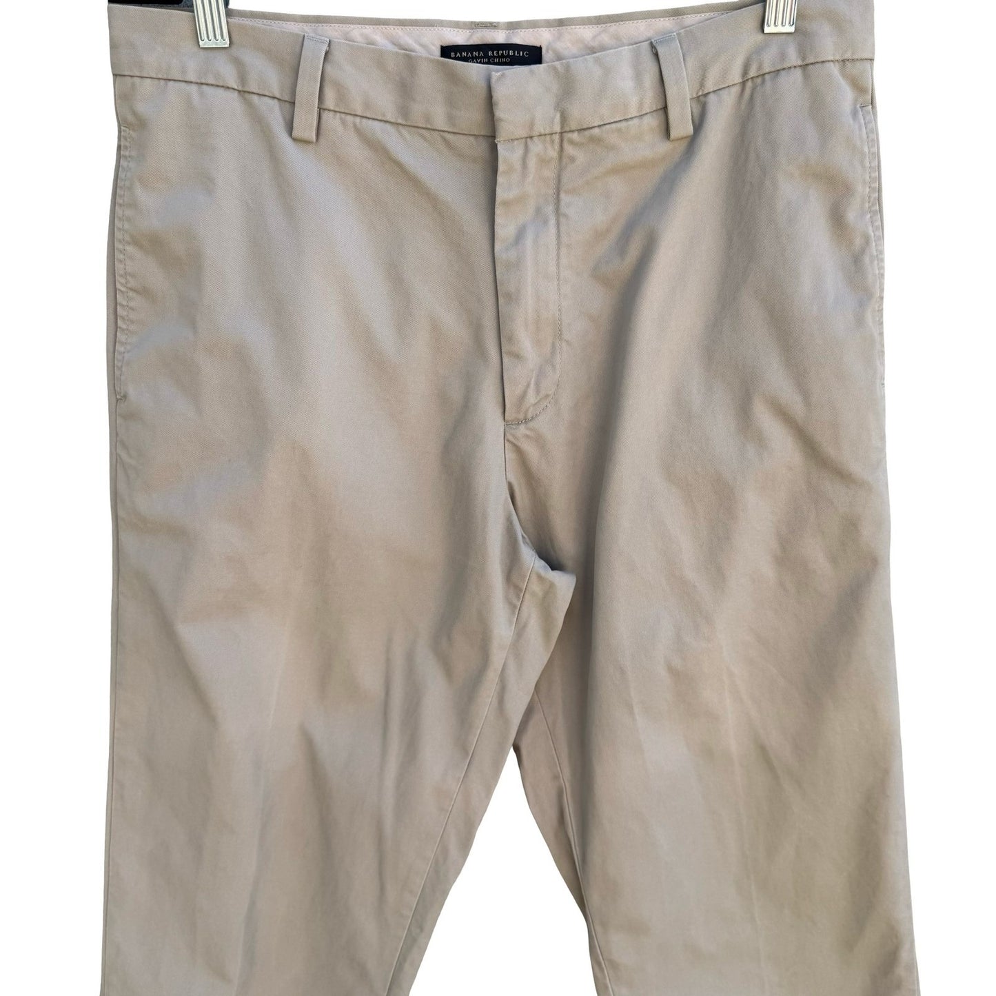 Banana Republic Gavin Chino Pants Mens 33 Khaki Straight Leg Minimalist Workwear