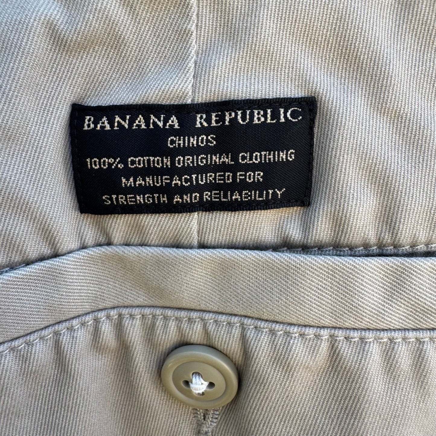 Banana Republic Gavin Chino Pants Mens 33 Khaki Straight Leg Minimalist Workwear