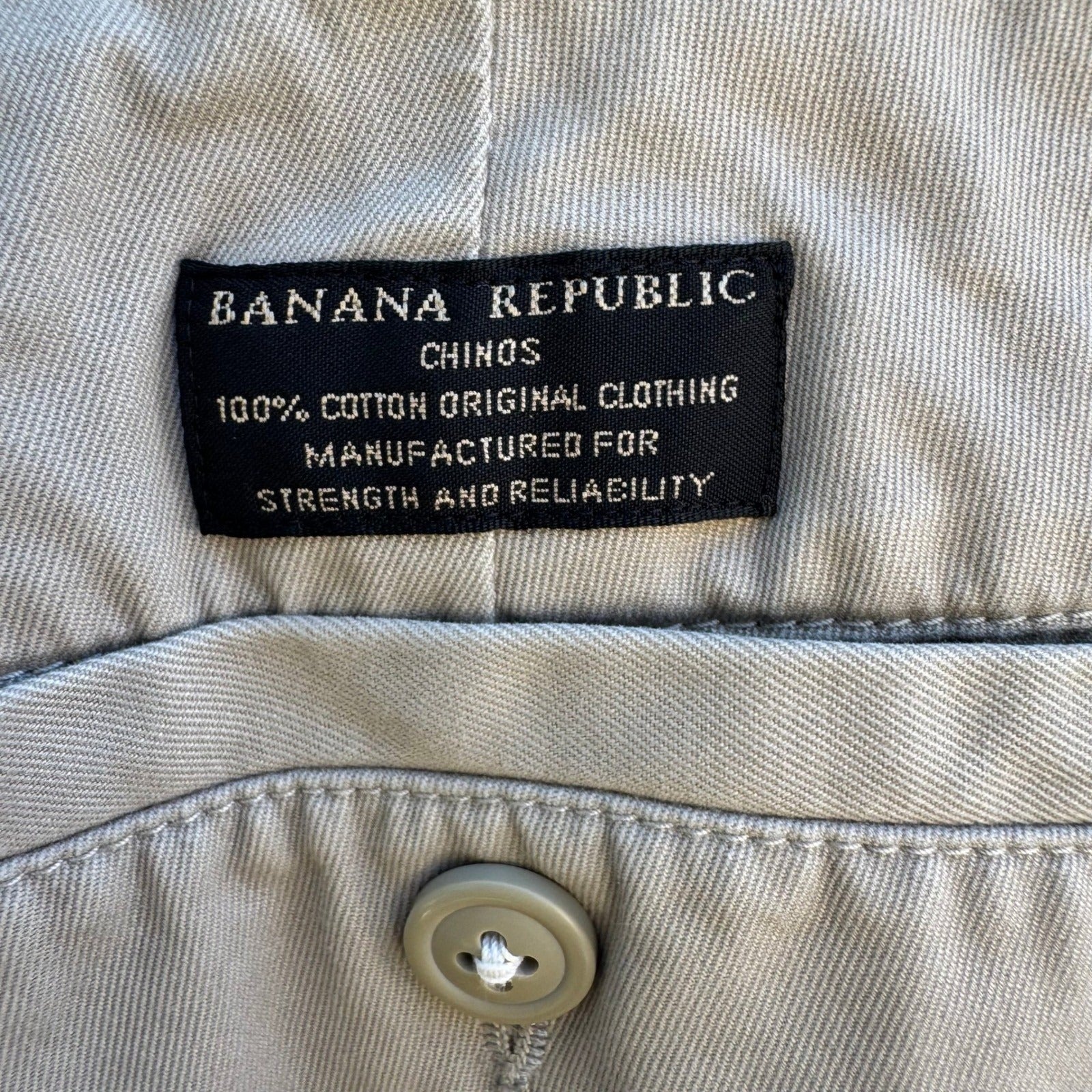 Banana Republic Gavin Chino Pants Mens 33 Khaki Straight Leg Minimalist Workwear