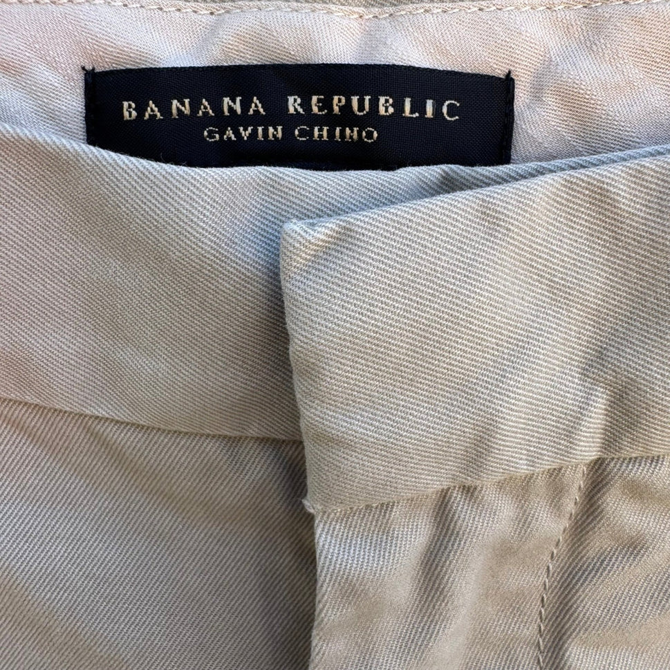Banana Republic Gavin Chino Pants Mens 33 Khaki Straight Leg Minimalist Workwear