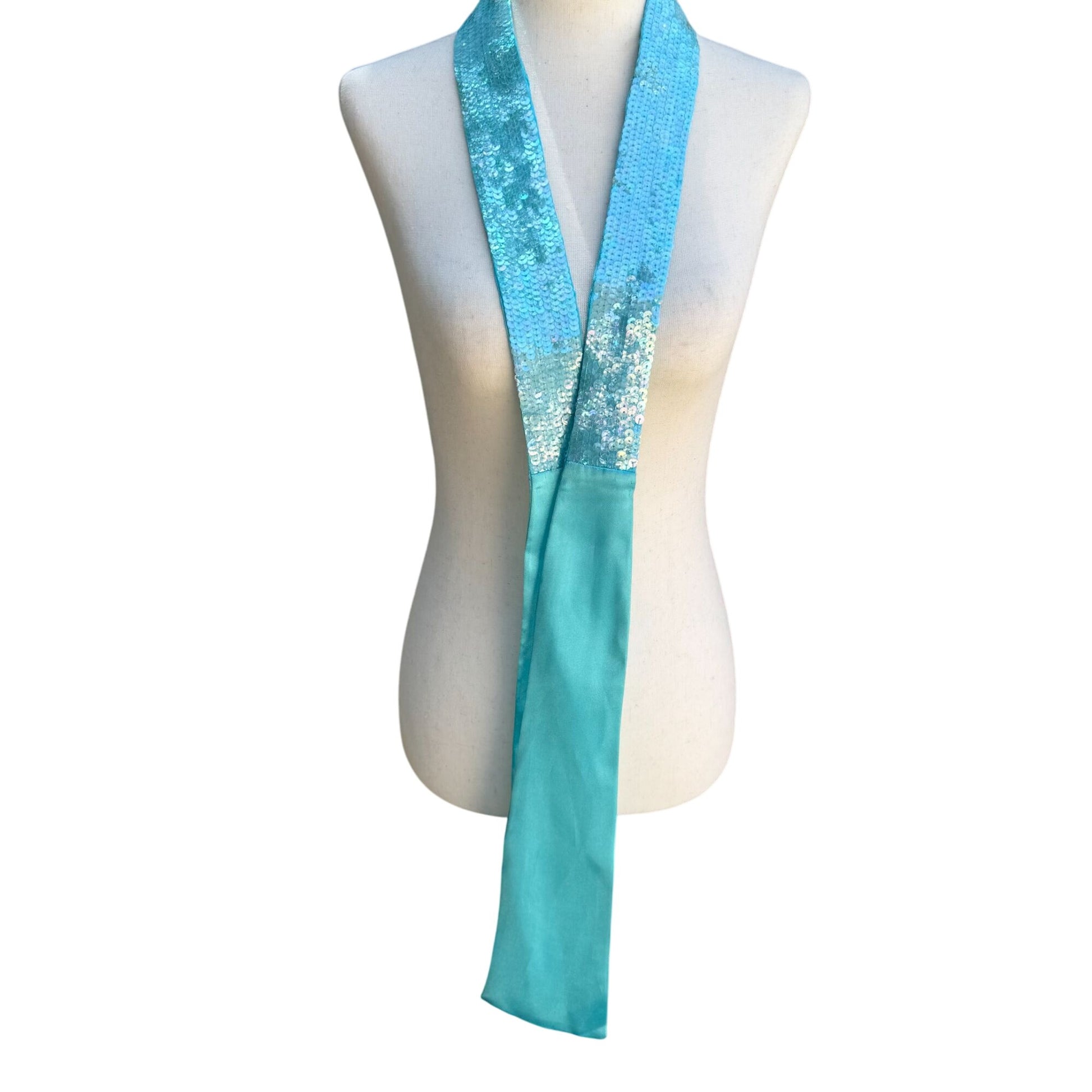 Cejon Accessories Womens Vintage Sequin Turquoise Glam Sash Wrap Belt Tie Obi OS