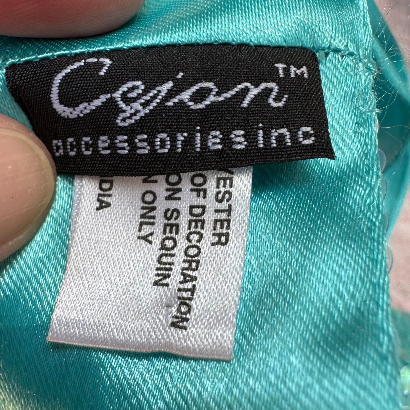 Cejon Accessories Womens Vintage Sequin Turquoise Glam Sash Wrap Belt Tie Obi OS