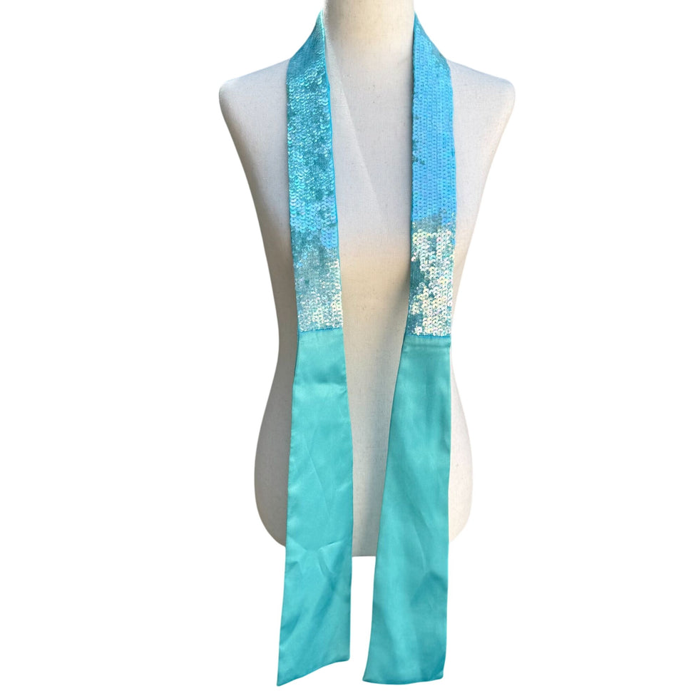 Cejon Accessories Womens Vintage Sequin Turquoise Glam Sash Wrap Belt Tie Obi OS