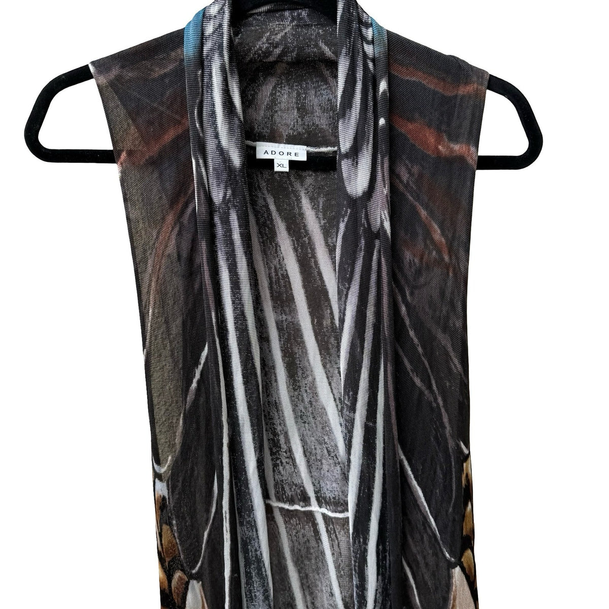 Adore Butterfly Wing Whimsigoth Boho Layering Open Front Vest Duster CardiganXL