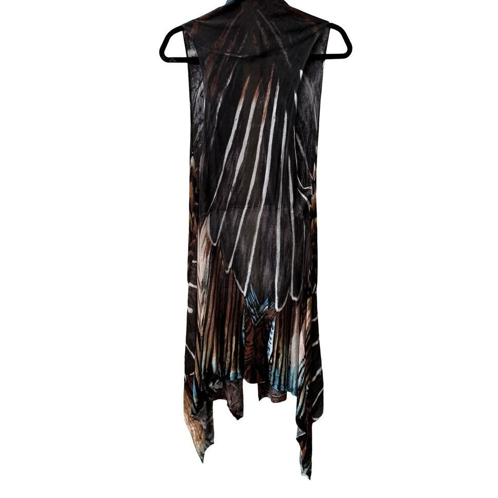 Adore Butterfly Wing Whimsigoth Boho Layering Open Front Vest Duster CardiganXL