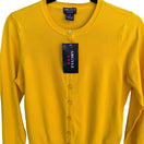 Switch Argyle Womens M Yellow Cotton Blend Button Front Cardigan Sweater New With Tags 3 image