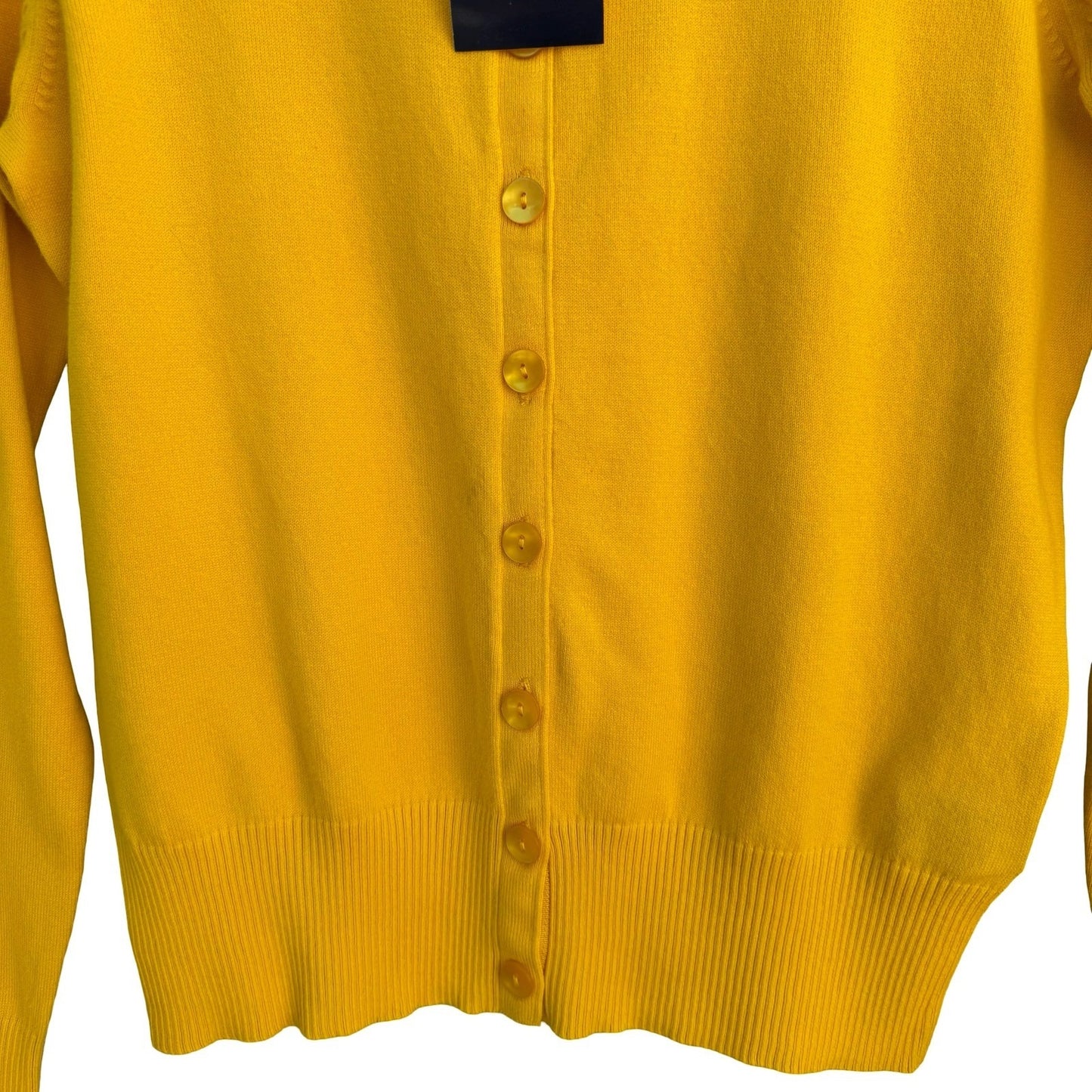 Argyle Womens M Yellow Cotton Blend Button Front Cardigan Sweater New With Tags