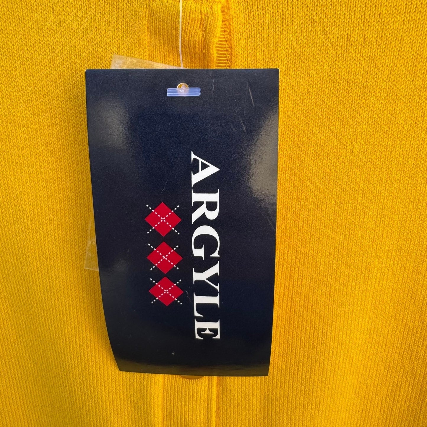 Argyle Womens M Yellow Cotton Blend Button Front Cardigan Sweater New With Tags