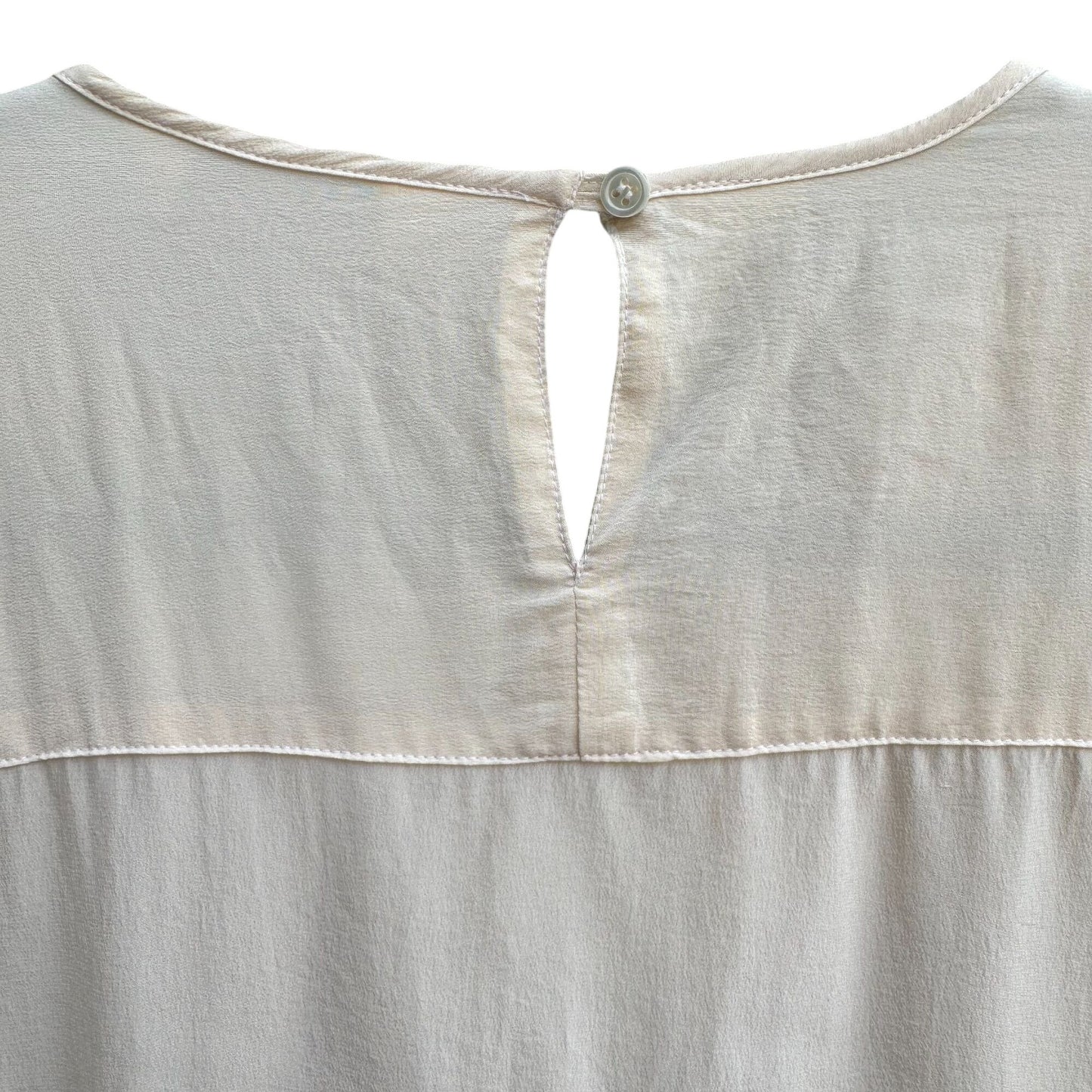 Nordstrom Town Square Vintage Silk Ivory Womens Blouse Short Sleeve Blouse 18