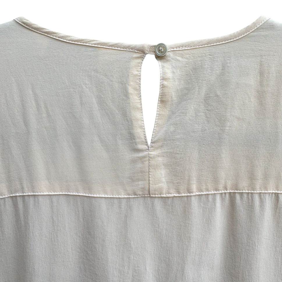 Nordstrom Town Square Vintage Silk Ivory Womens Blouse Short Sleeve Blouse 18