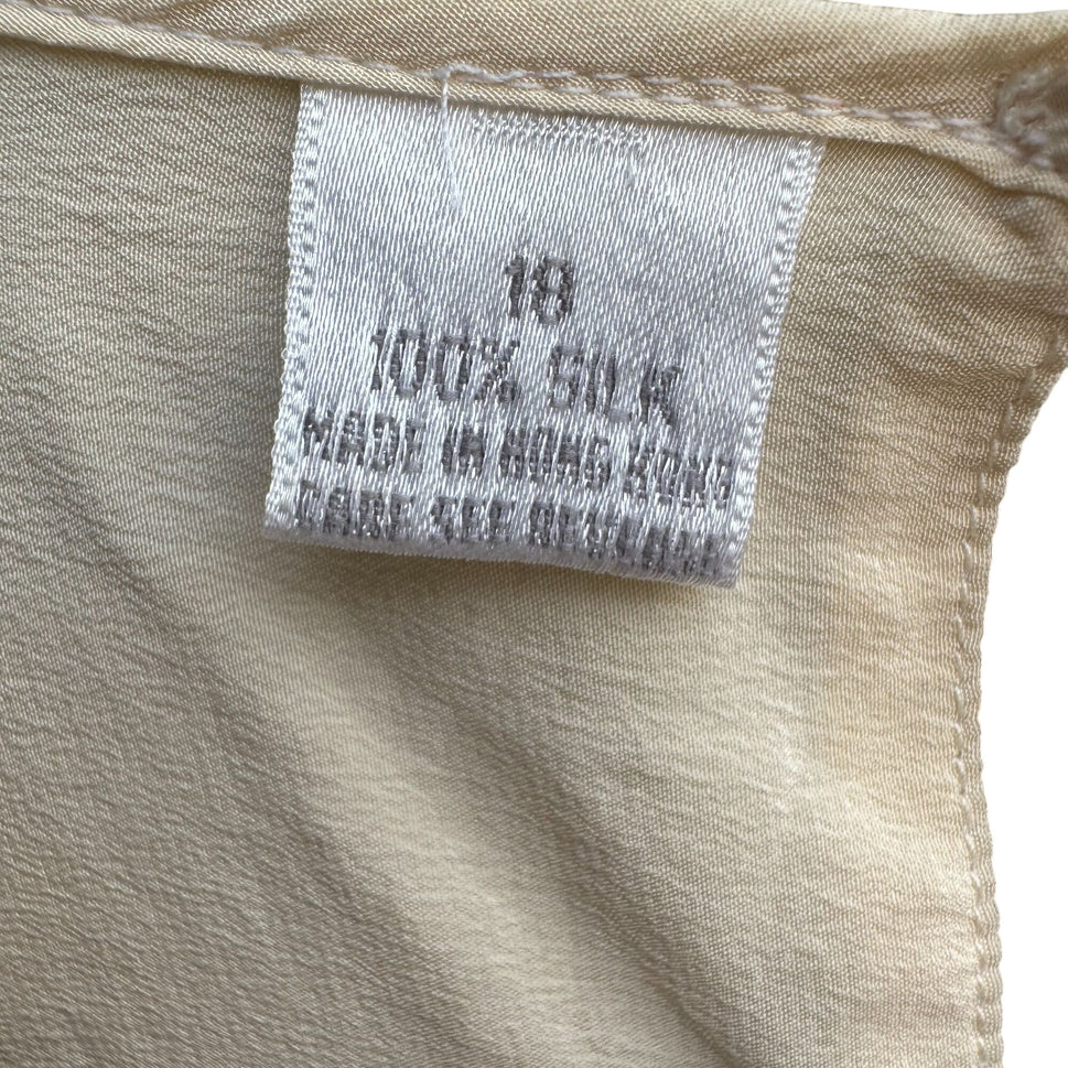 Nordstrom Town Square Vintage Silk Ivory Womens Blouse Short Sleeve Blouse 18