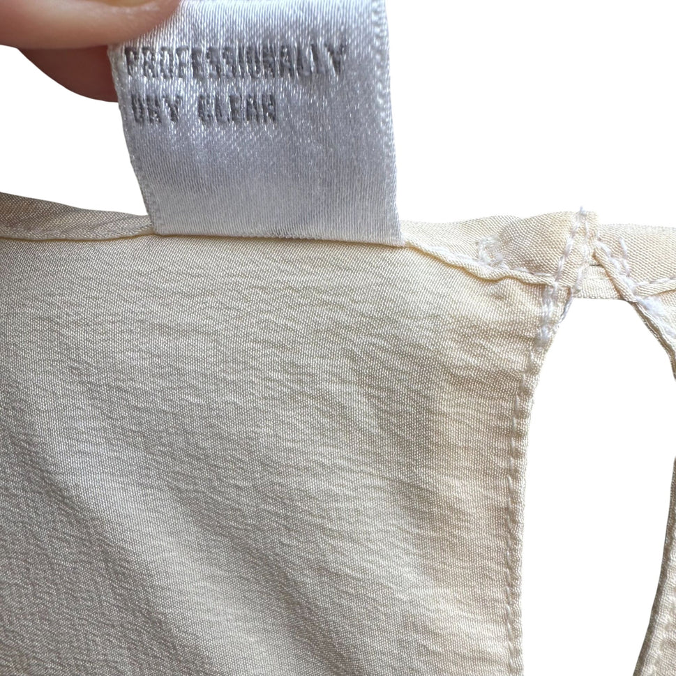 Nordstrom Town Square Vintage Silk Ivory Womens Blouse Short Sleeve Blouse 18