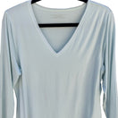 Switch Banana Republic MInimalist V-Neck Layering Mesh Trim Top Womens XL Pastel Blue 3 image