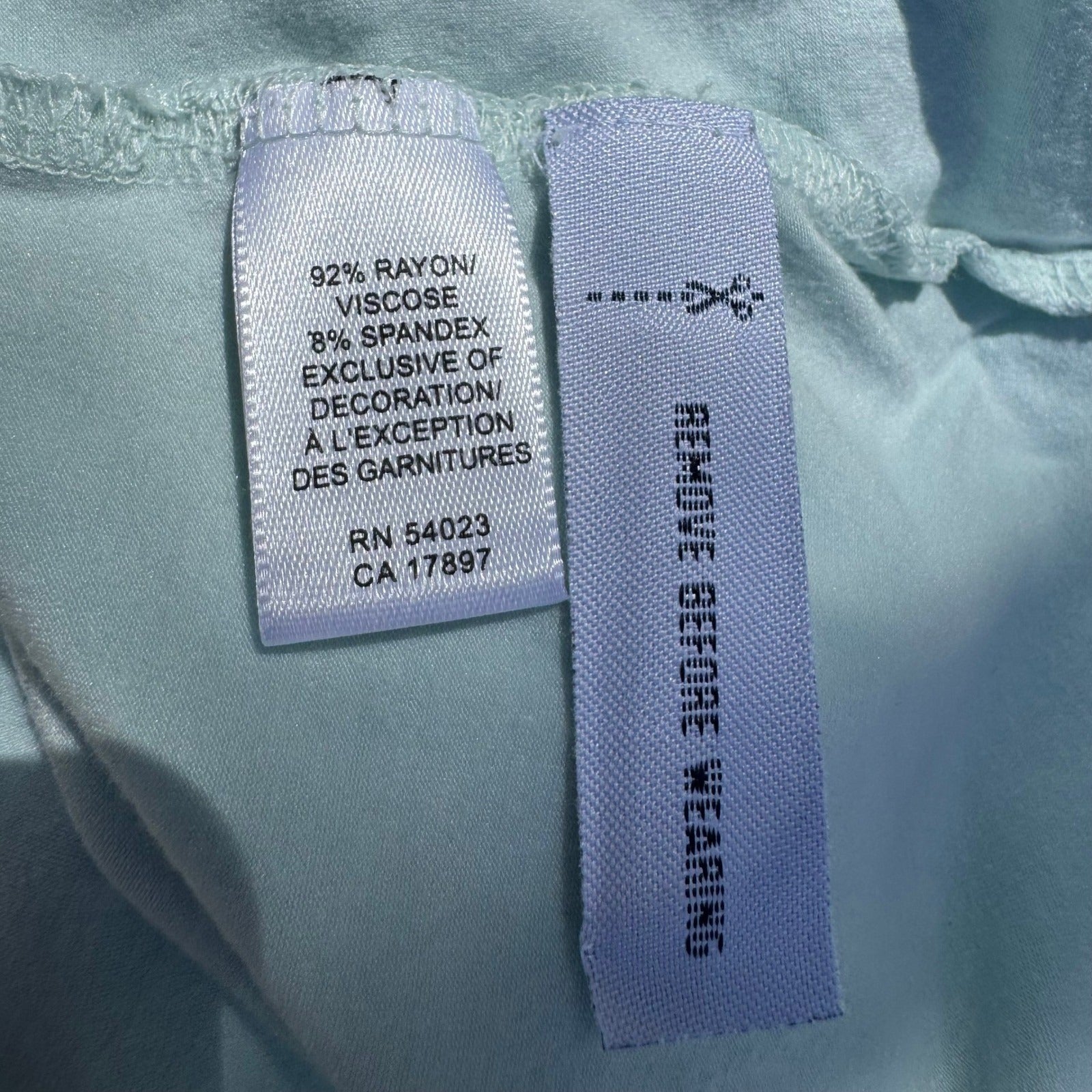 Banana Republic MInimalist V-Neck Layering Mesh Trim Top Womens XL Pastel Blue