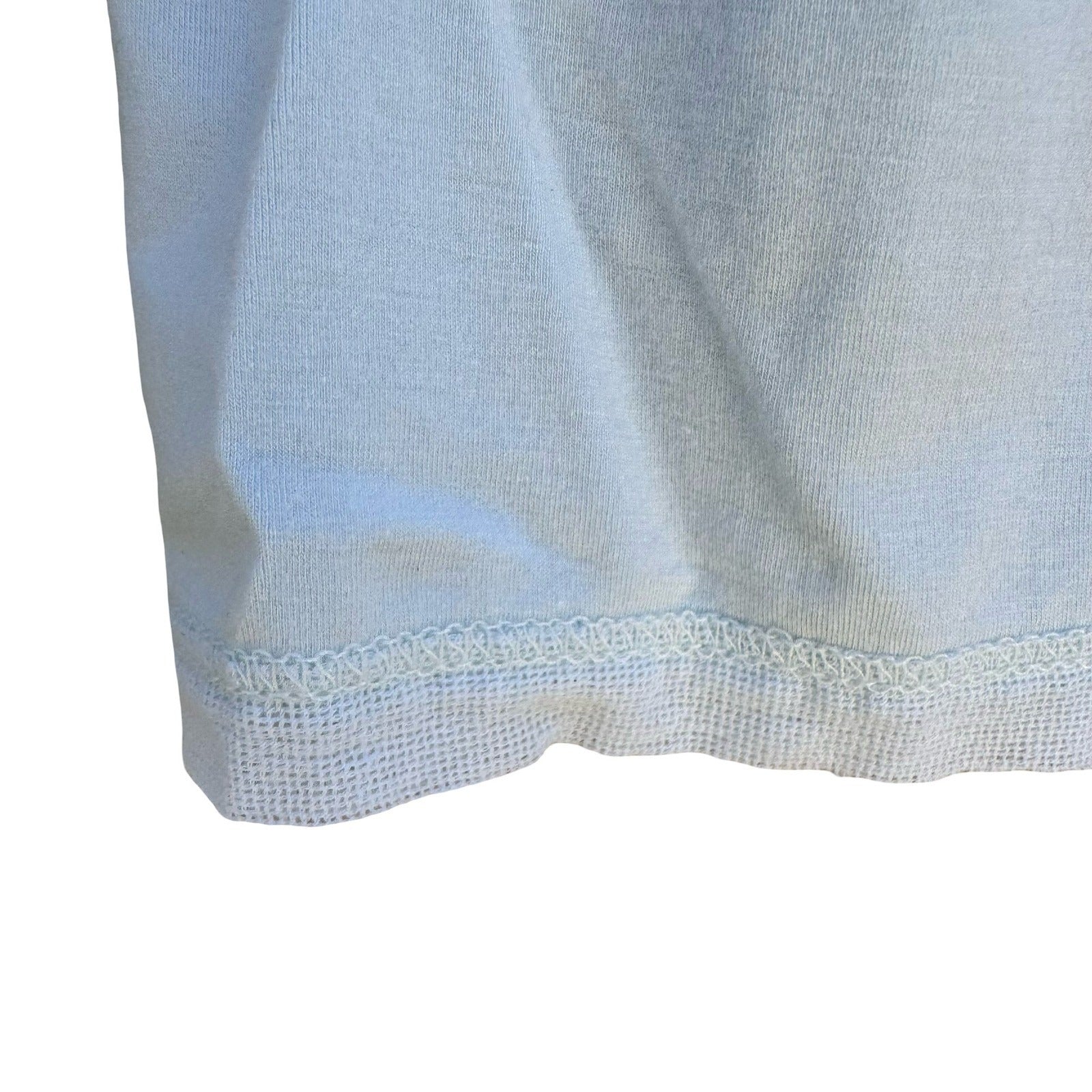 Banana Republic MInimalist V-Neck Layering Mesh Trim Top Womens XL Pastel Blue