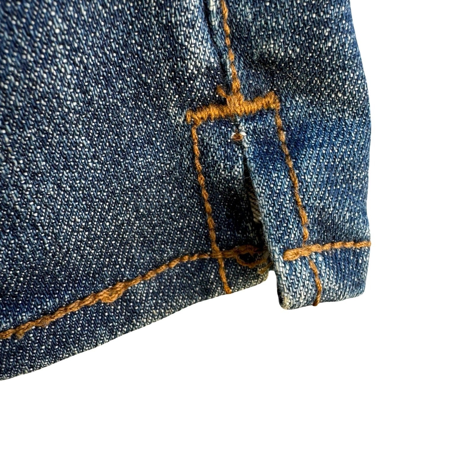 Frankie B Y2K Low Rise Denim Micro Shorts McBling Indie Sleaze Slit Hem Women 32
