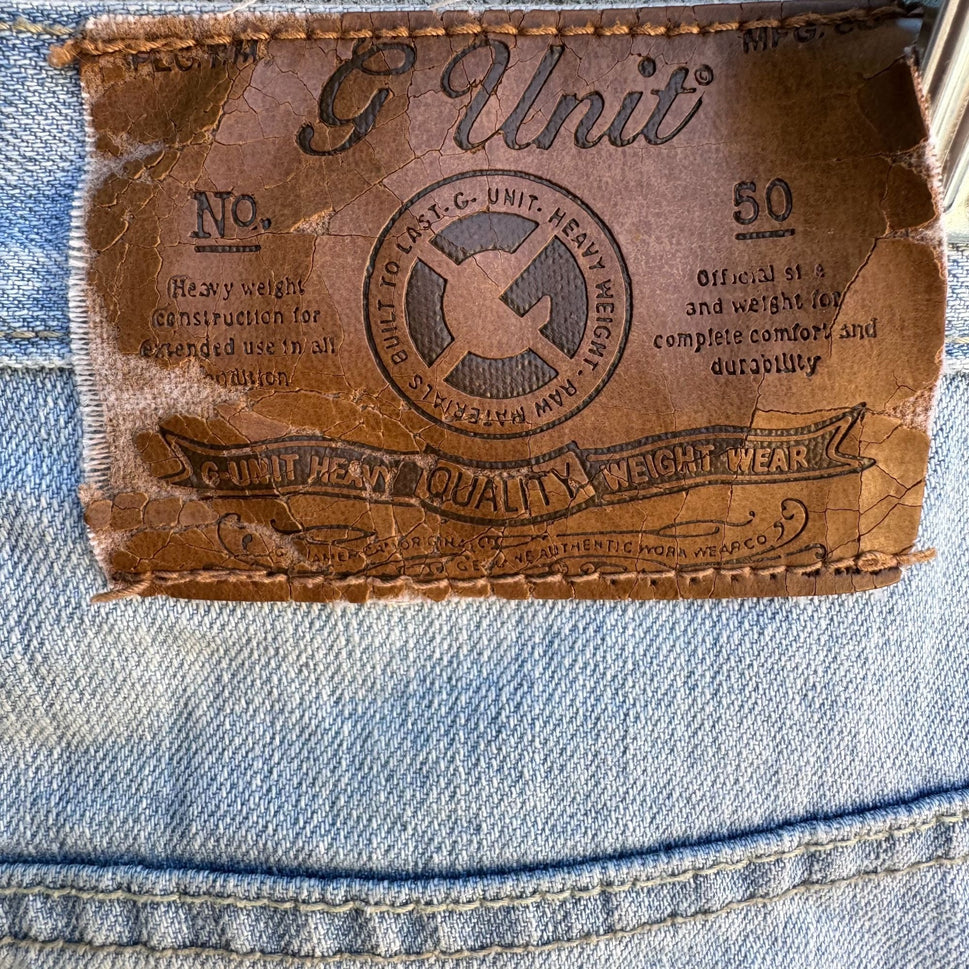 G Unit Heavy Weight Wear Vintage Mens Streetwear Hip Hop Blue Denim Shorts 44