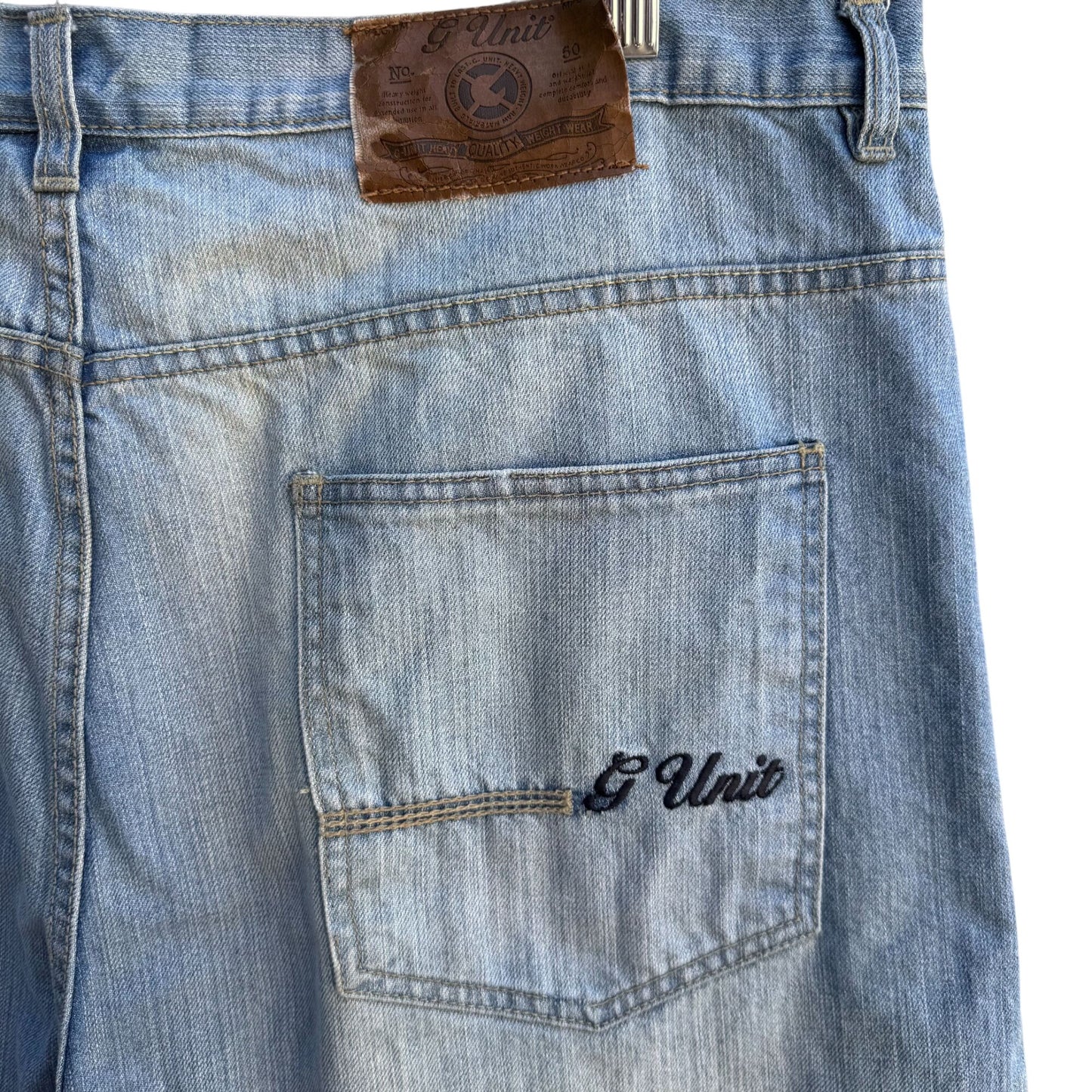 G Unit Heavy Weight Wear Vintage Mens Streetwear Hip Hop Blue Denim Shorts 44