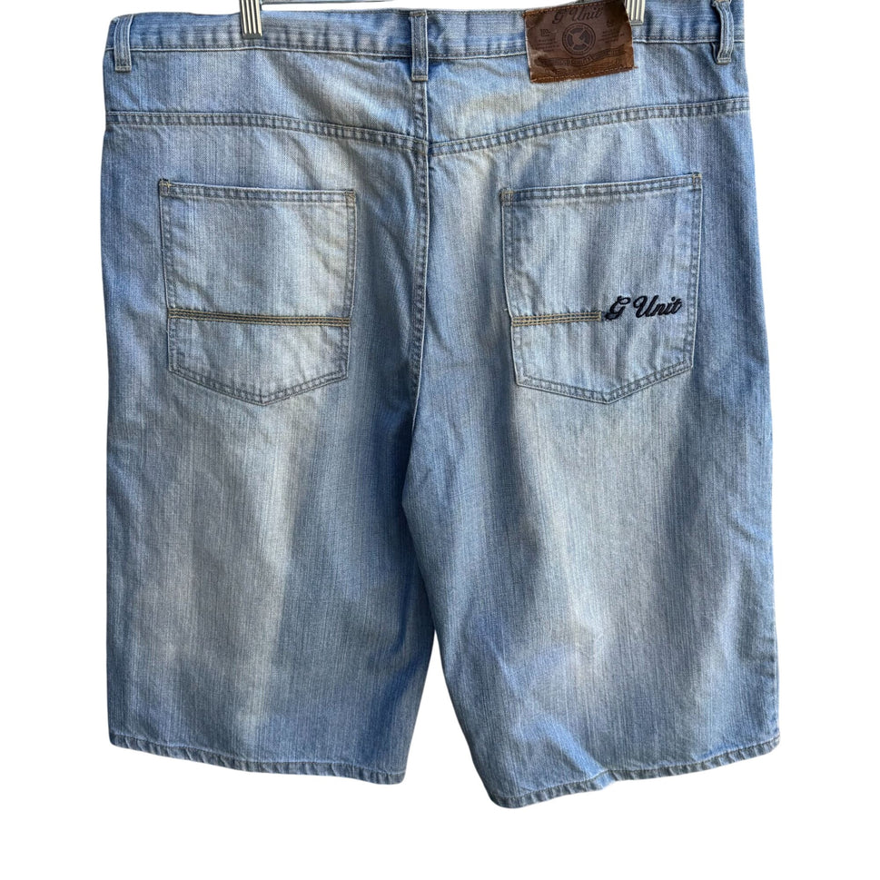 G Unit Heavy Weight Wear Vintage Mens Streetwear Hip Hop Blue Denim Shorts 44