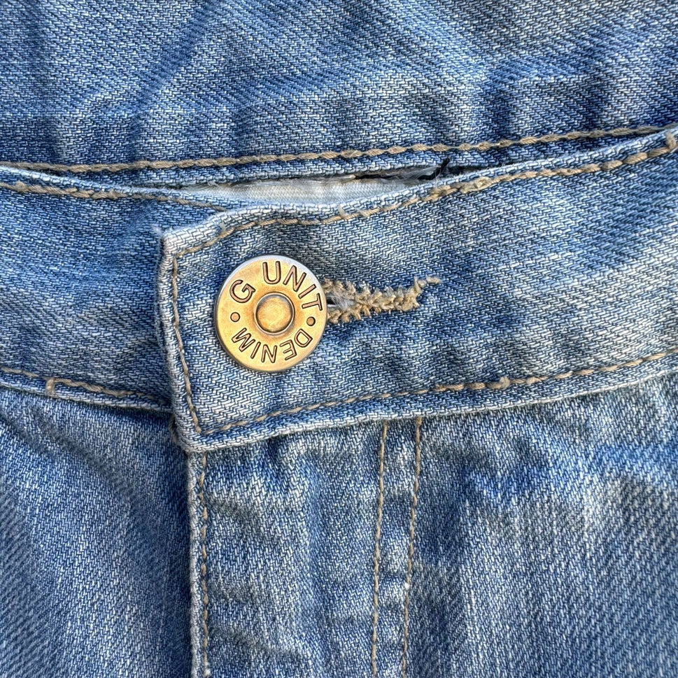 G Unit Heavy Weight Wear Vintage Mens Streetwear Hip Hop Blue Denim Shorts 44