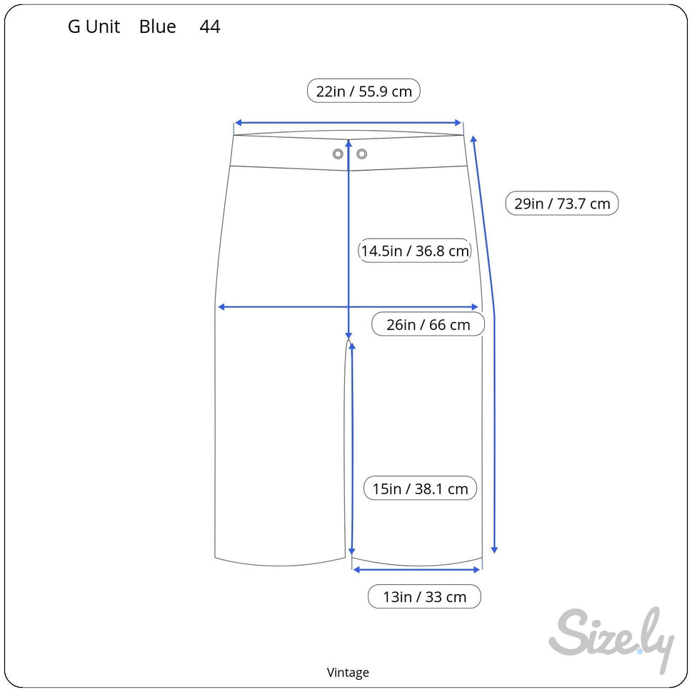 G Unit Heavy Weight Wear Vintage Mens Streetwear Hip Hop Blue Denim Shorts 44