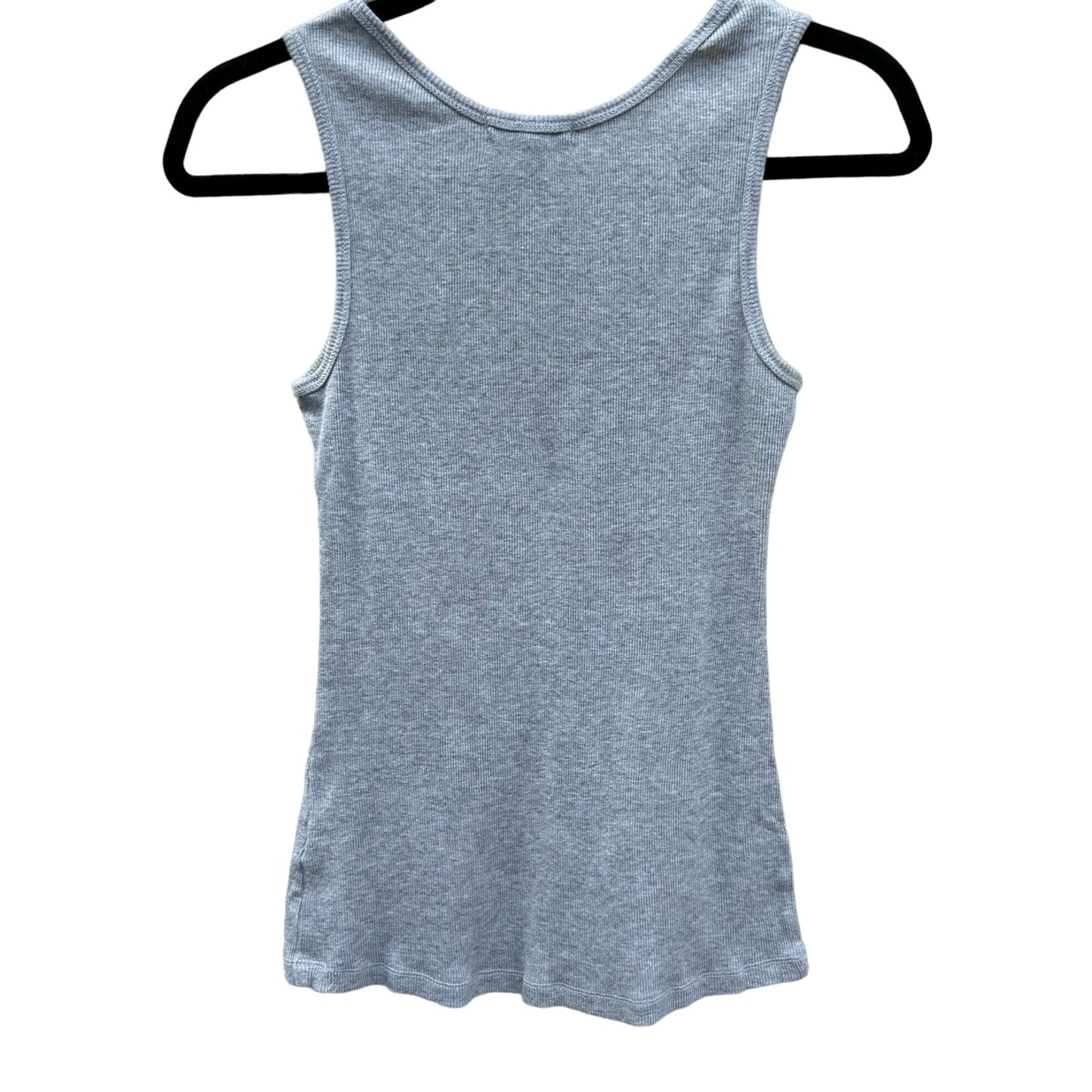 Younique Women's Gray Silver Stud Metal Grommet Embellished Cotton Tank Top - S