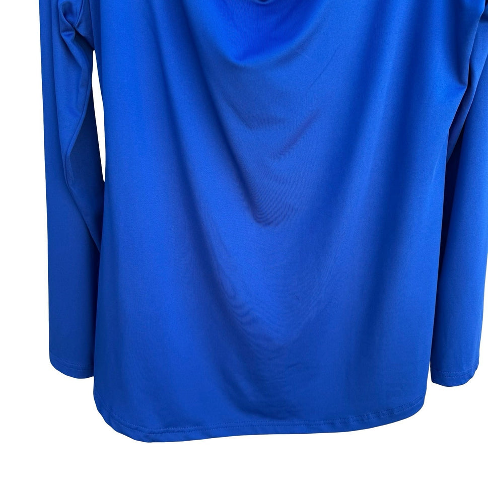 G by Giuliana Rancic Royal Blue Cowl Neck Long Sleeve Top Large Raglan Stretch