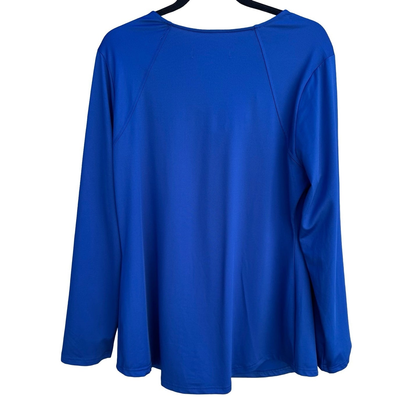 G by Giuliana Rancic Royal Blue Cowl Neck Long Sleeve Top Large Raglan Stretch